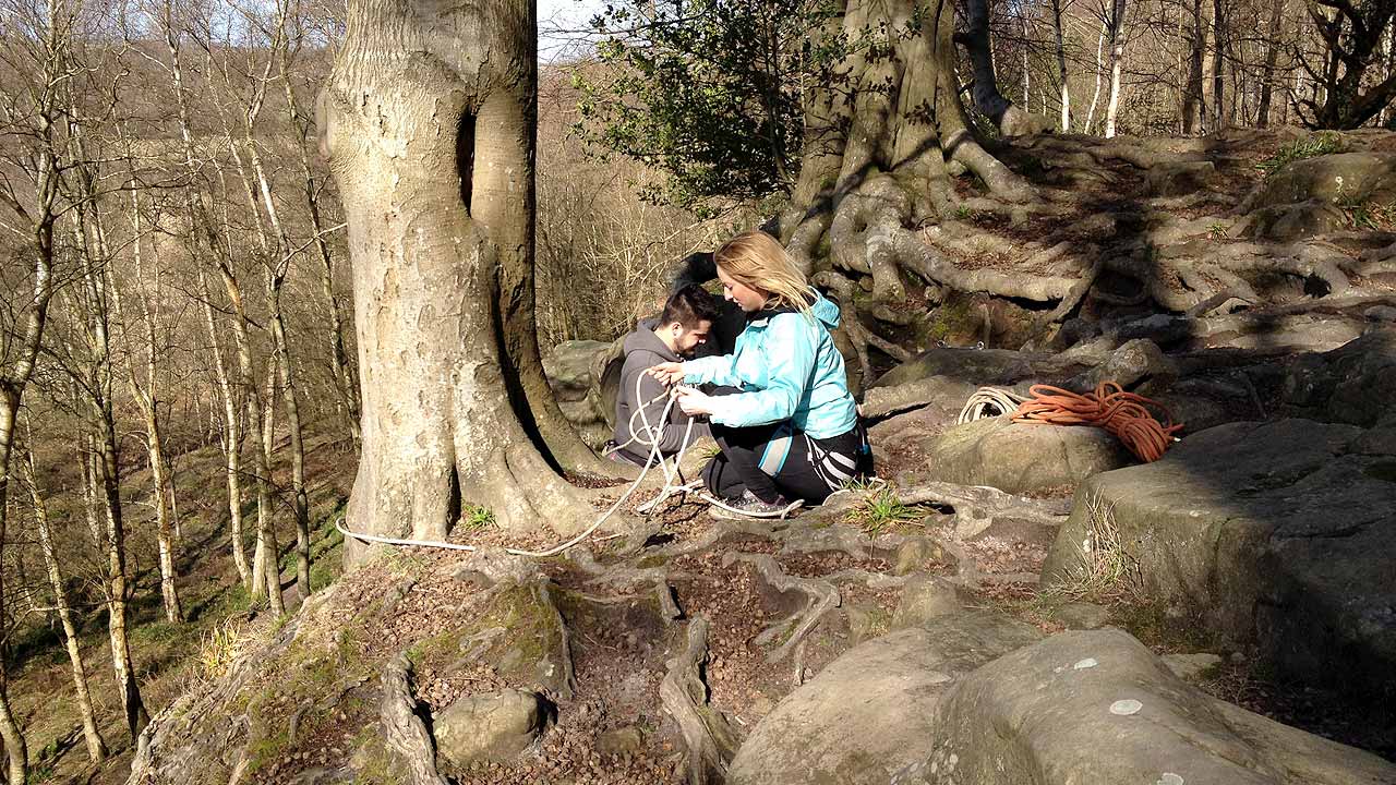 rock climbing sandstone ropework