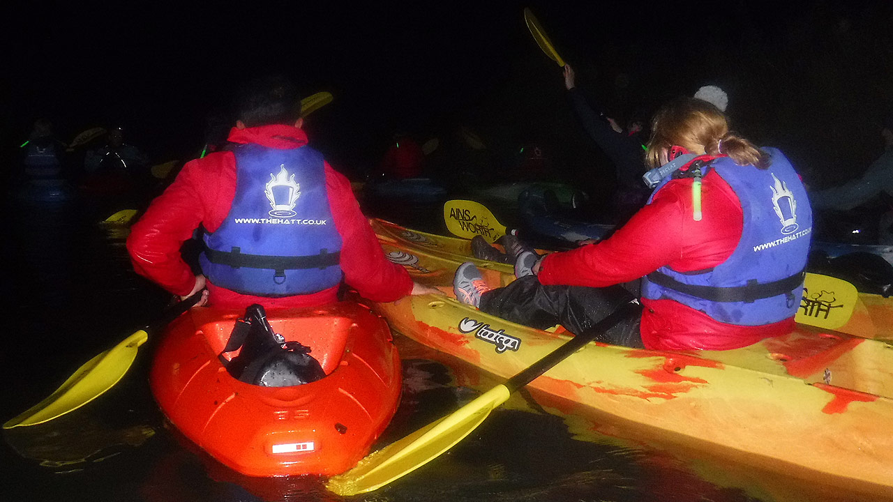 night kayaking river trip